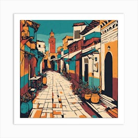 Moroccan Street Marrakech 1 Art Print