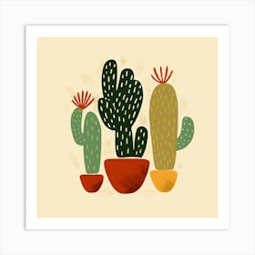 Rizwanakhan Simple Abstract Cactus Non Uniform Shapes Petrol 31 Art Print