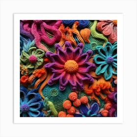 Crochet Flowers 1 Art Print