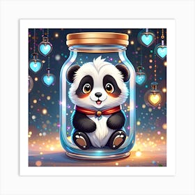 Panda In A Jar Art Print