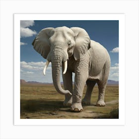 Elephant In The Desert Art Print