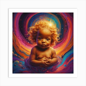 Baby In A Swirl Art Print