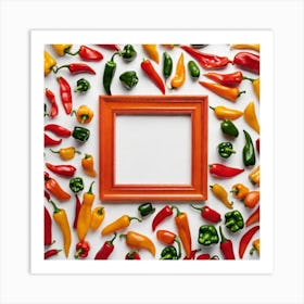 Peppers In A Frame 26 Art Print