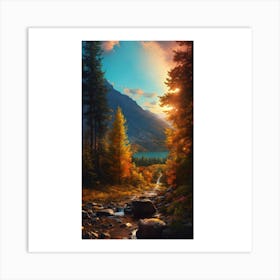 Sunset In The Mountains 21 Art Print