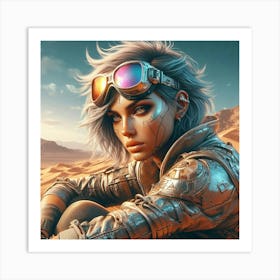 Girl In The Desert 2 Art Print