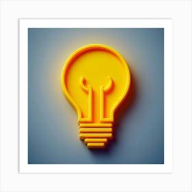 Light Bulb Icon Art Print