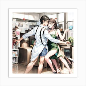 Haruto and Saki Art Print