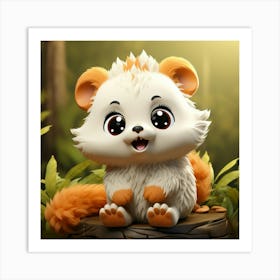 Cute Squirrel In The Forest Art Print