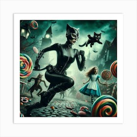 Catwoman And Lollipops Art Print