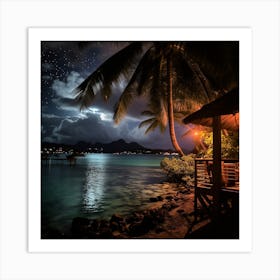 Night At The Beach Art Print