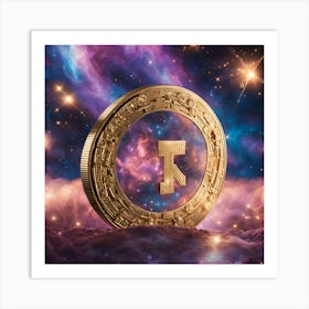 Tether Coin In Space Art Print