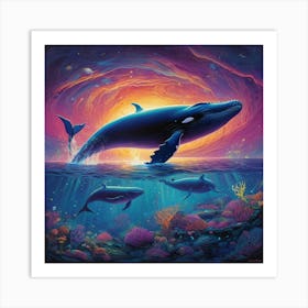 Humpback Whales Art Print