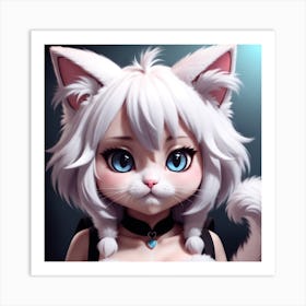 Anime Girl With Blue Eyes Art Print