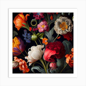 Artistic illustration painting flowers Art Print