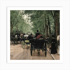 Carriages In The Park Art Print