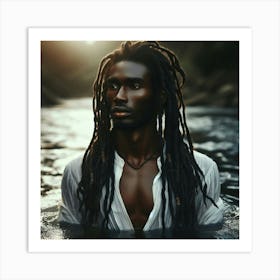 Black Man In Water Art Print