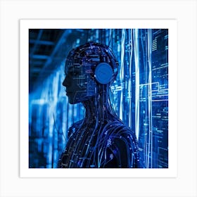 An Avant Garde Representation Of An Advanced Cyber Intelligence System Entwined With Concepts Of Me (7) Art Print