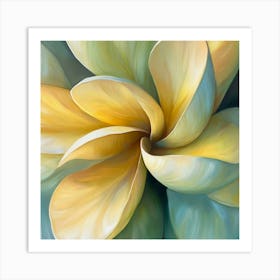 Yellow And Blue Flower Art Print