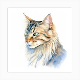 American Bobtail Cat Portrait 2 Art Print