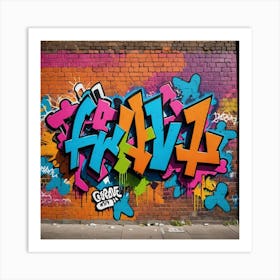 Urban Colorscape: Graffiti on Bricks Art Print