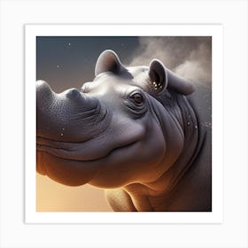 Rhino Art Print