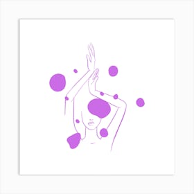 Woman With Her Hands Up Art Print