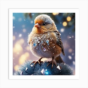 Christmas Bird Art Print