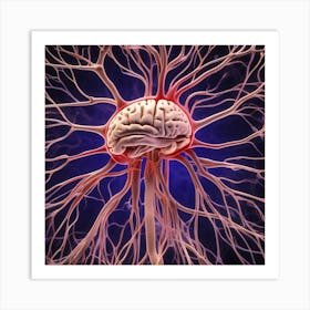 3d Illustration Of A Human Brain Art Print