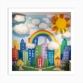 Rainbow City Mural Art Print