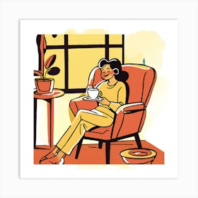 Woman In A Chair 1 Art Print