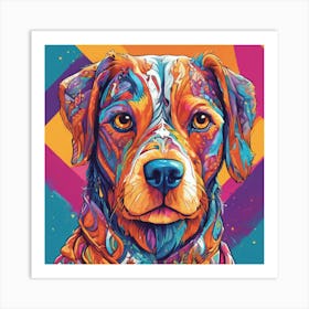 Colorful Dog 1 Art Print