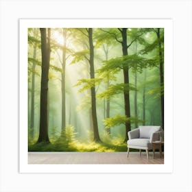 Sunbeams In The Forest Art Print