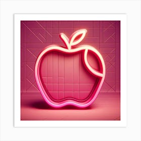 Neon Apple Art Print