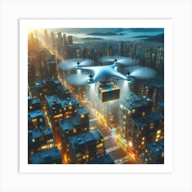 Drone Delivery In The City 2 Art Print