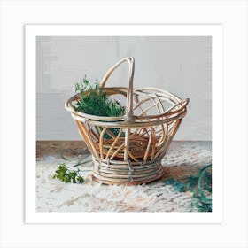 Basket Of Herbs 1 Art Print