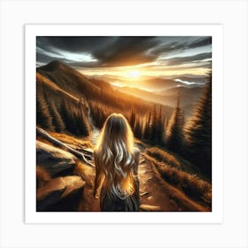 Walking In The Hills Art Print