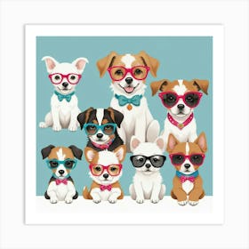 Default Dogs With Glasses Nursery Art 1 Art Print