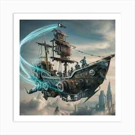 Steampunk Ship 1 Art Print