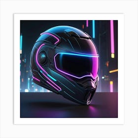 Neon Helmet 2 Art Print