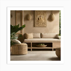 Ultra Realistic Photo Of Bali Inspired Cream Stone (9) Art Print