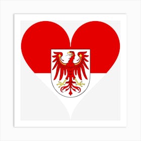 Heart Love Brandenburg Heart Shaped Flag Coat Of Arms Art Print