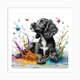 Splatter Dog2 Art Print