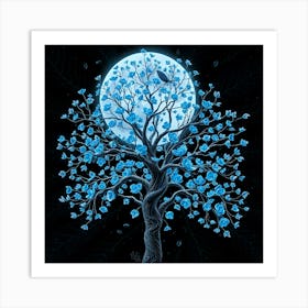 Blue Tree 4 Art Print