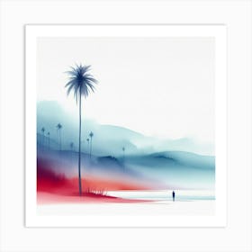 Palm Trees On The Beach 1 Art Print