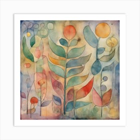 Blossoming, Paul Klee Botanical Abstract Art Print 6 Art Print