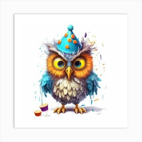 Birthday Owl 1 Art Print