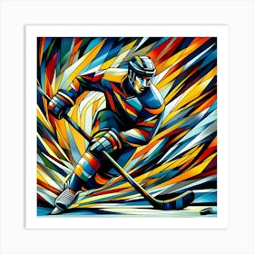 Hockey Player In Action Art Print