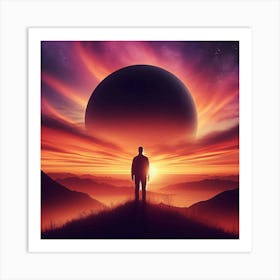 Man Standing On A Hill Art Print