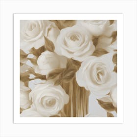 White Roses 1 Art Print