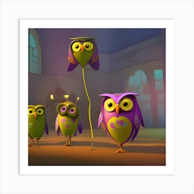 Owls 2 Art Print